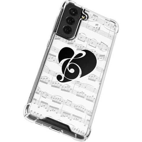 BW Musical Notes Galaxy S21 FE Clear Case
